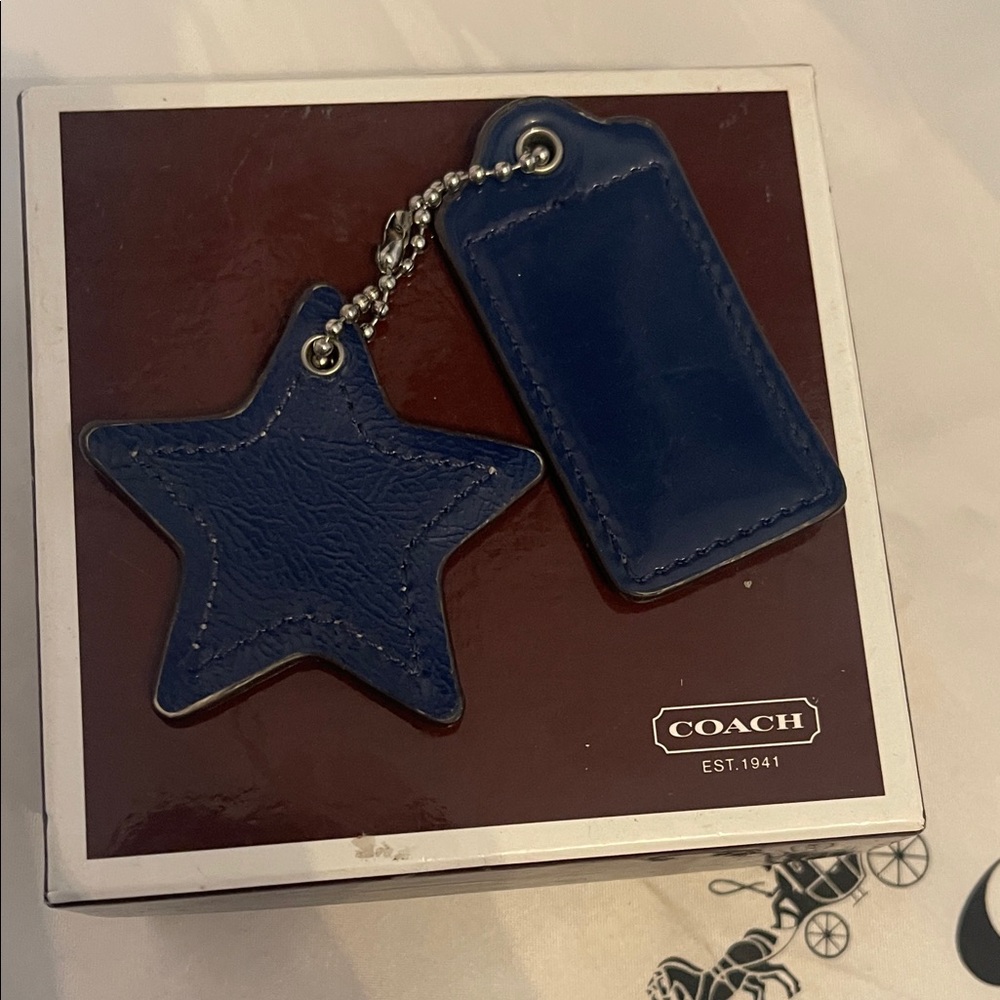 Coach Navy and Silver Star Keychain Set - Picture 3 of 4